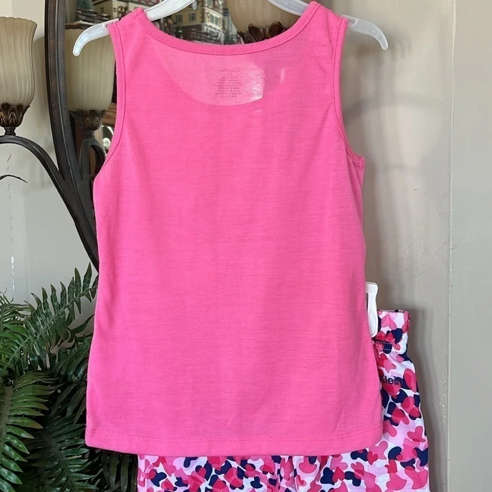 Brand New Calvin Klein Sleepwear Set Pink Hearts Dream Pajamas Tank & Shorts